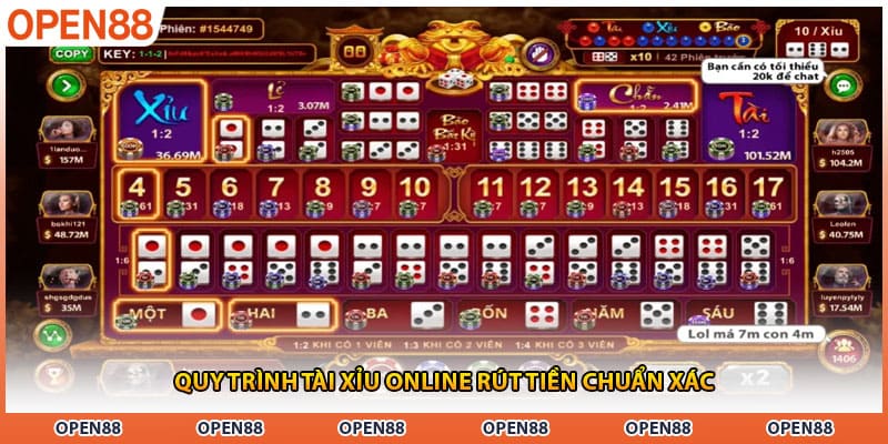 Quy trình tài xỉu online rút tiền chuẩn xác